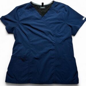 Women’s Elle Navy Blue Scrub Top – Size L